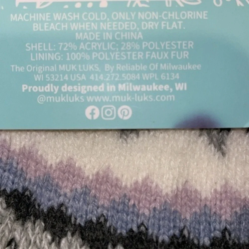 Muk Luks NWT Women's Slip Resistant Fleece Lined Cabin Socks Size‎ S/M 5-7